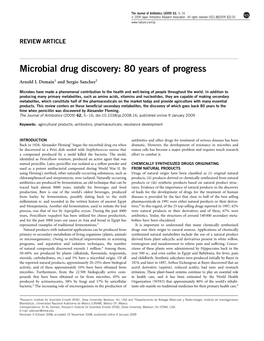 Microbial Drug Discovery: 80 Years of Progress