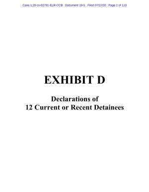 Exhibit D Declarations of 12 Current Recent Detainees
