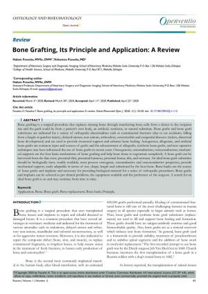 Bone Grafting, Its Principle and Application: a Review