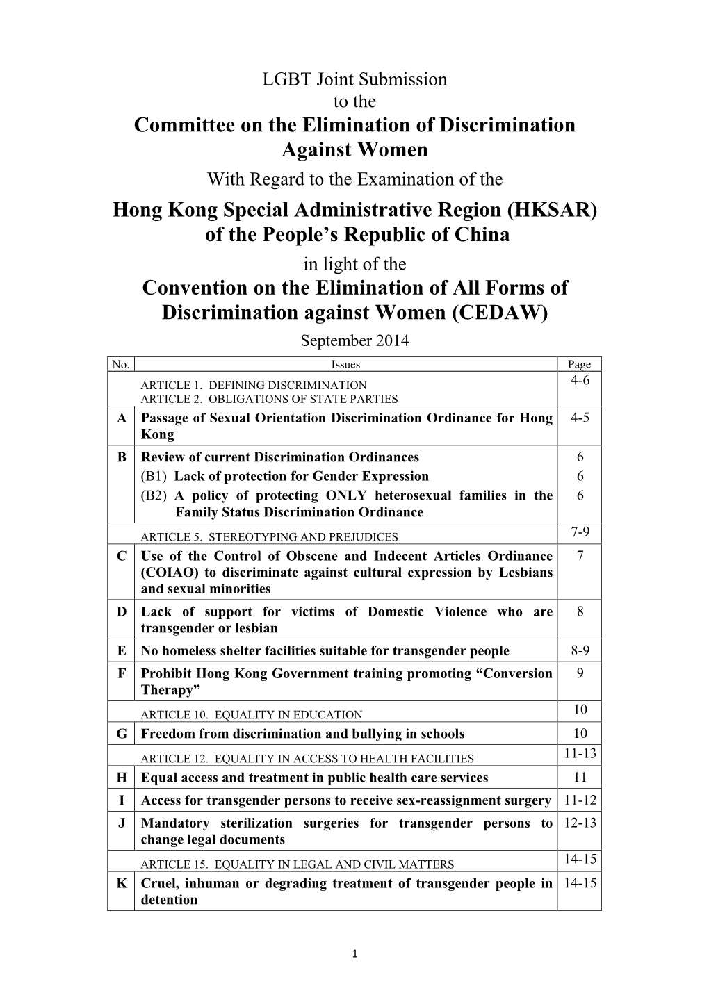 Committee on the Elimination of Discrimination Against Women