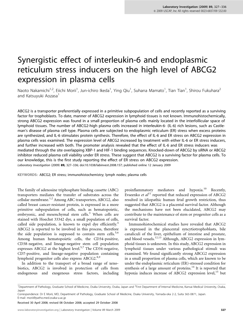Synergistic Effect of Interleukin-6 and Endoplasmic Reticulum Stress