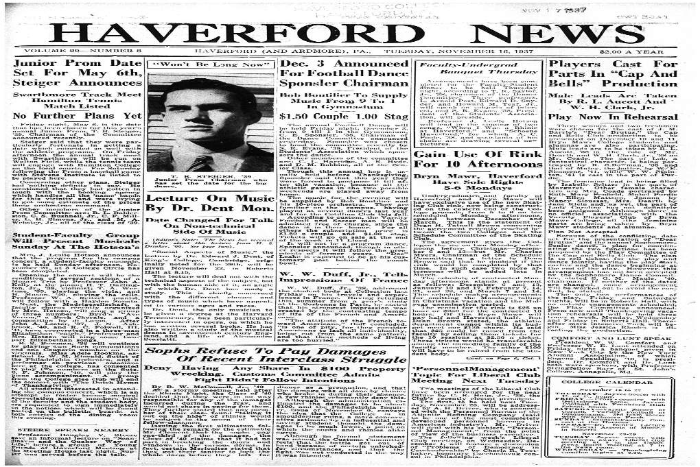 Ha Ford News � � Volume 29-Number 8 Haverford (And Ardmore), Pa