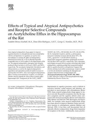 Effects of Typical and Atypical Antipsychotics and Receptor