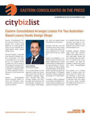 Eastern Consolidated in the Press