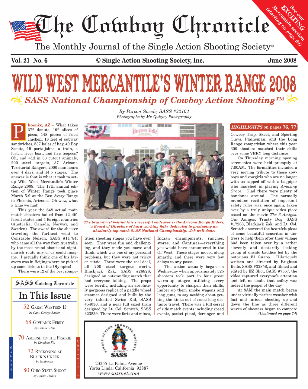 June 2008 WILD WEST MERCANTILE’S WINTER RANGE 2008