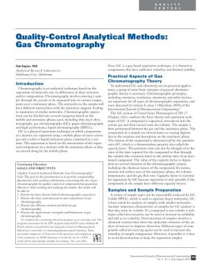 Quality-Control Analytical Methods: Gas Chromatography