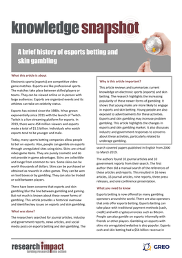 A Brief History of Esports Betting and Skin Gambling