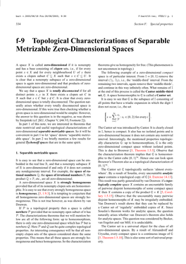 F-9 Topological Characterizations of Separable Metrizable Zero-Dimensional Spaces