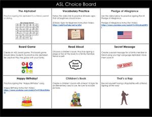 ASL Choice Board