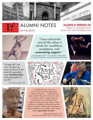 2018 Alumni Notes Newsletter