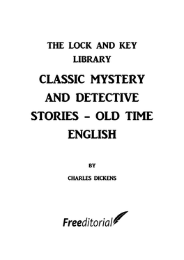 Classic Mystery and Detective Stories - Old Time English