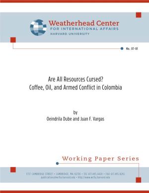 Coffee, Oil, and Armed Conflict in Colombia
