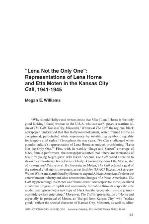 Representations of Lena Horne and Etta Moten in the Kansas City Call, 1941-1945