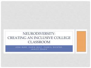 Neurodiversity: Creating an Inclusive College Classroom