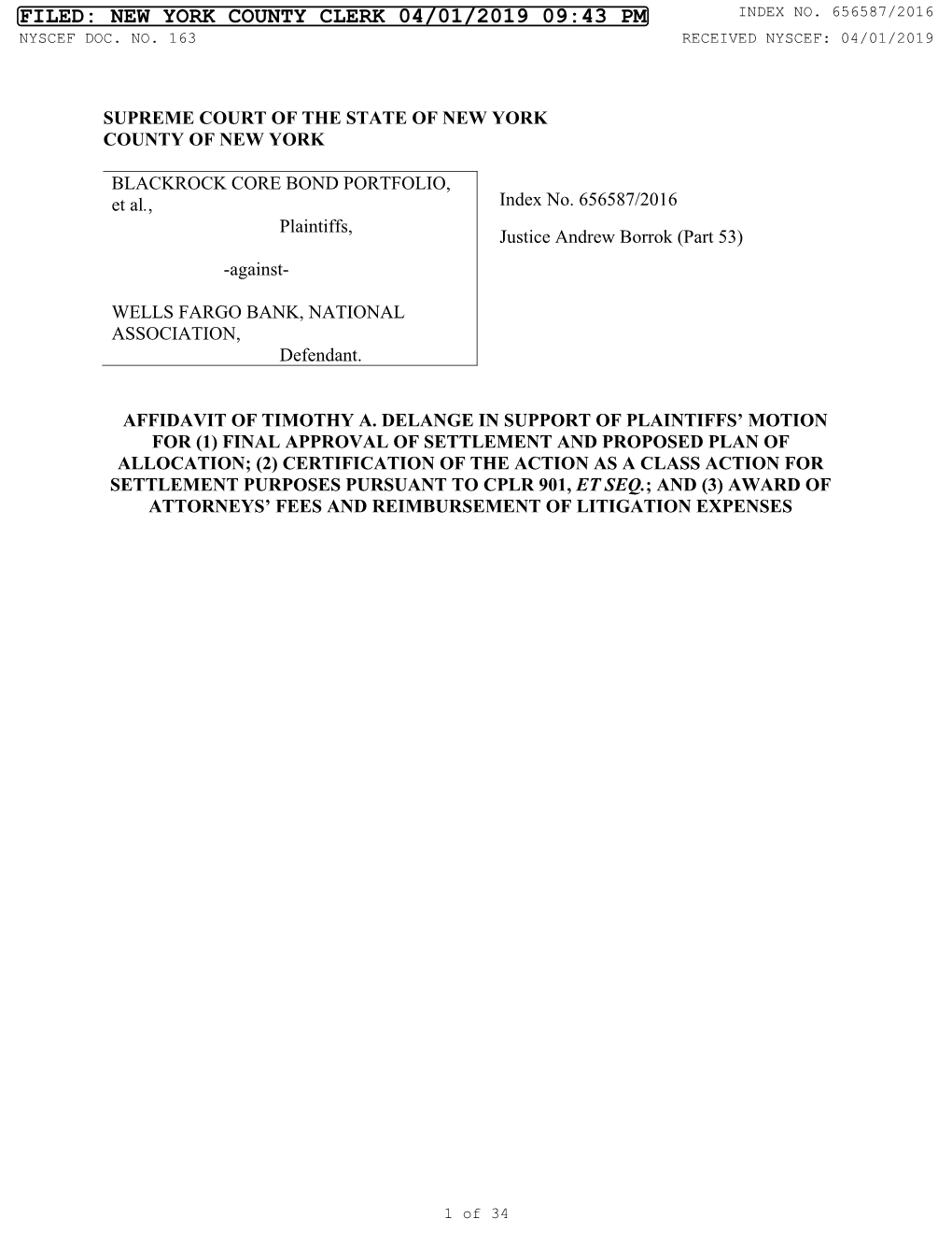 New York County Clerk 04/01/2019 09:43 Pm Index No