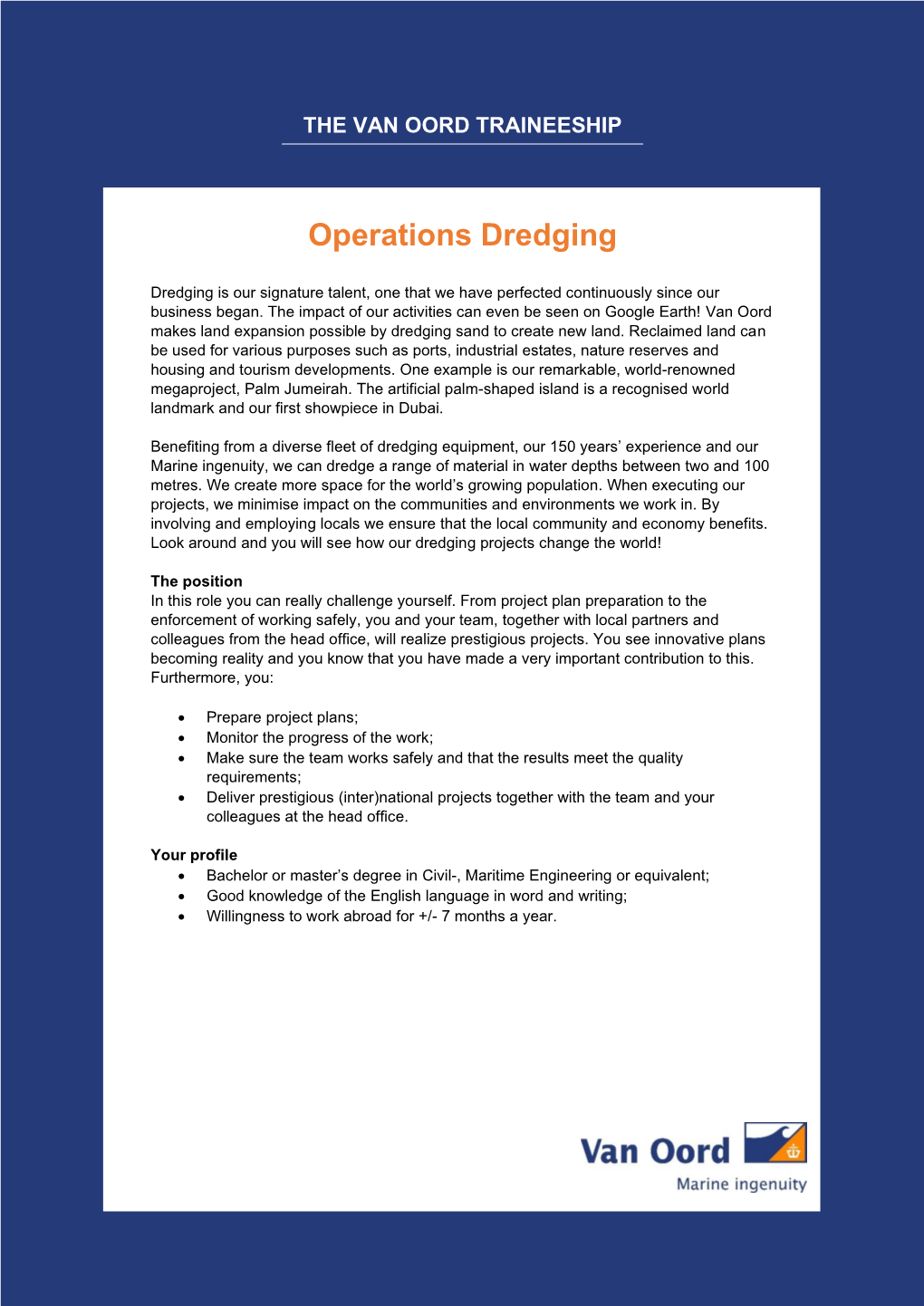 Operations Dredging