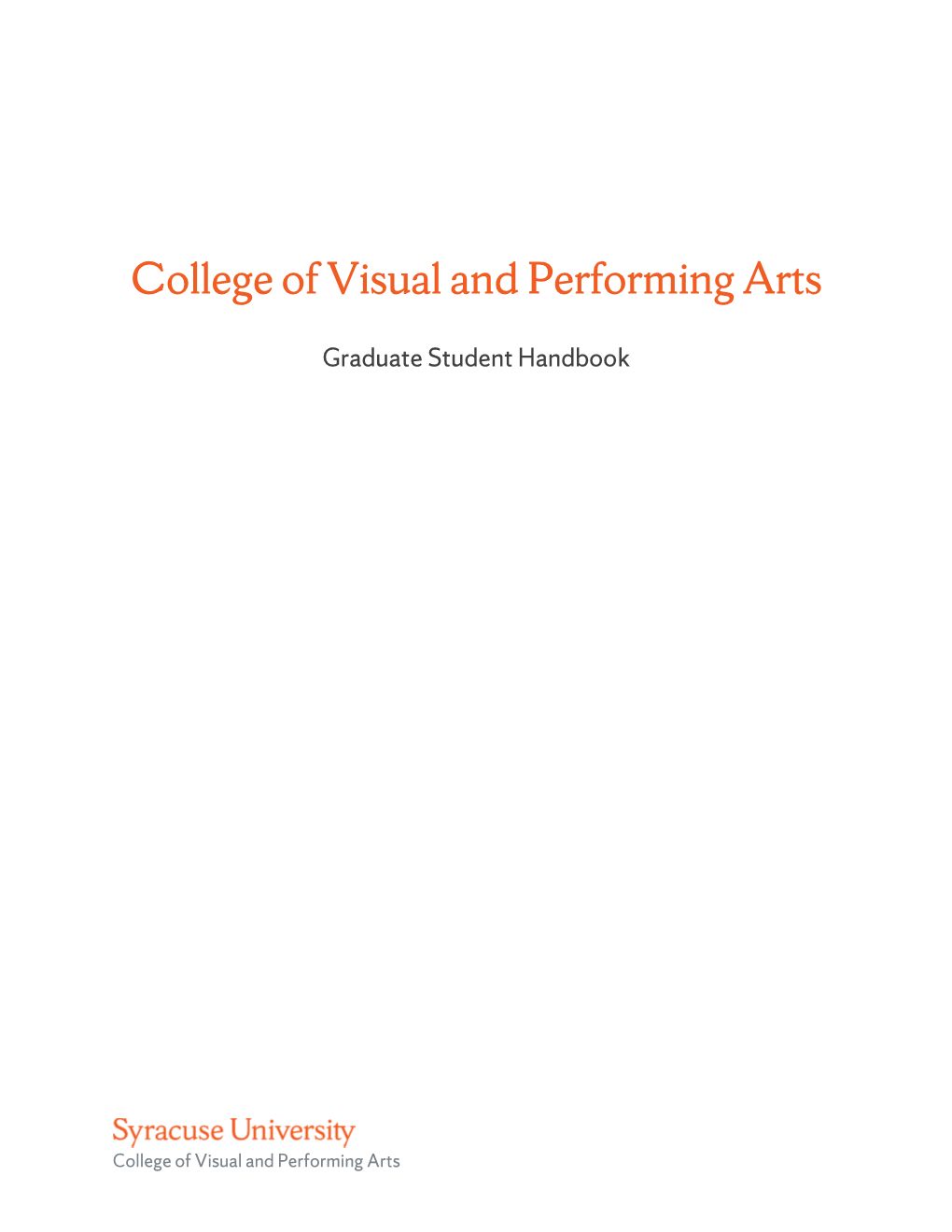 CVPA Graduate Student Handbook