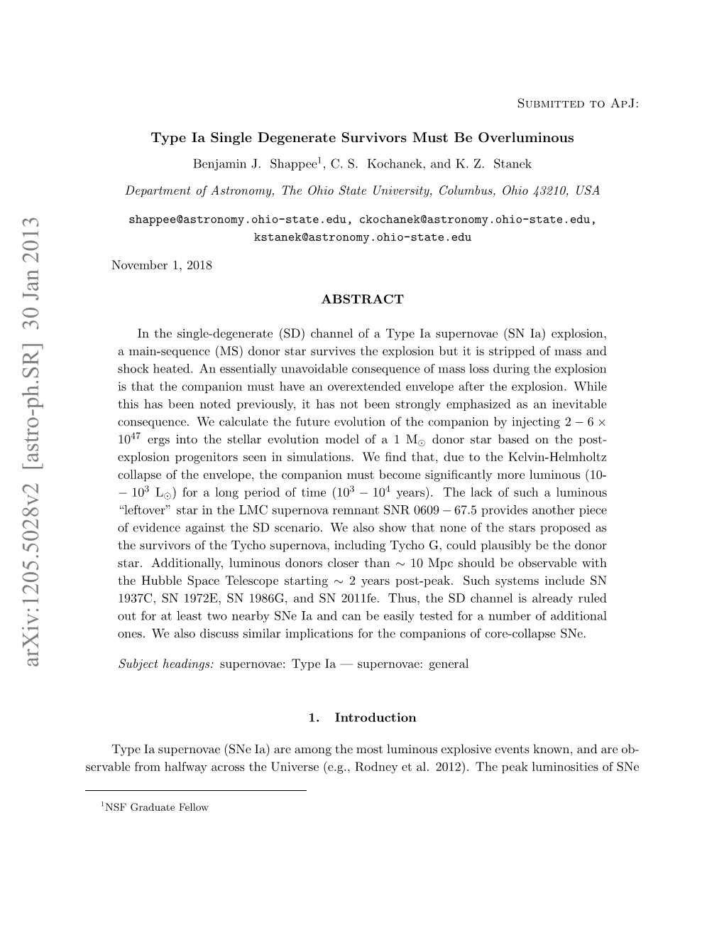 Type Ia Single Degenerate Survivors Must Be Overluminous