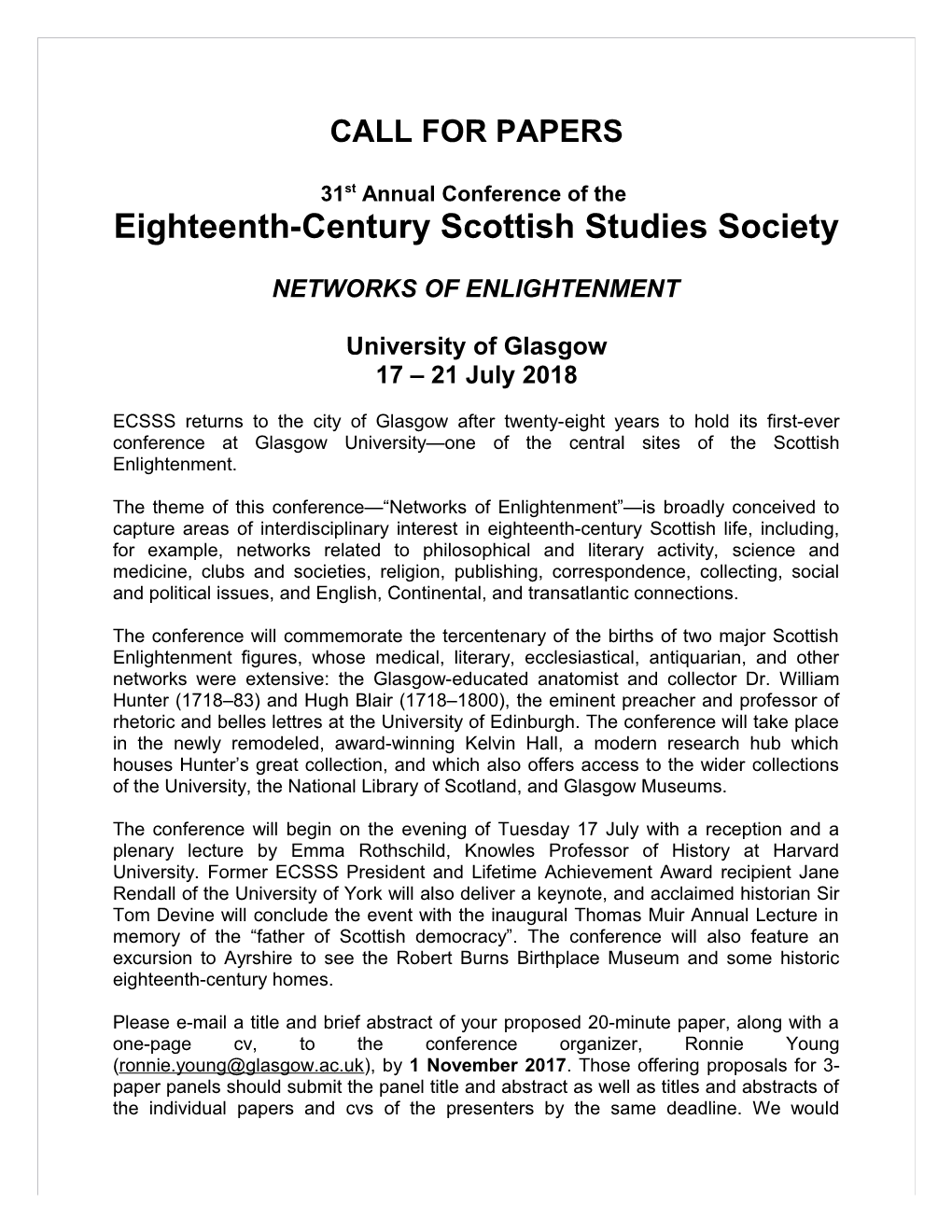 The 18Th-Century Scottish Studies Society