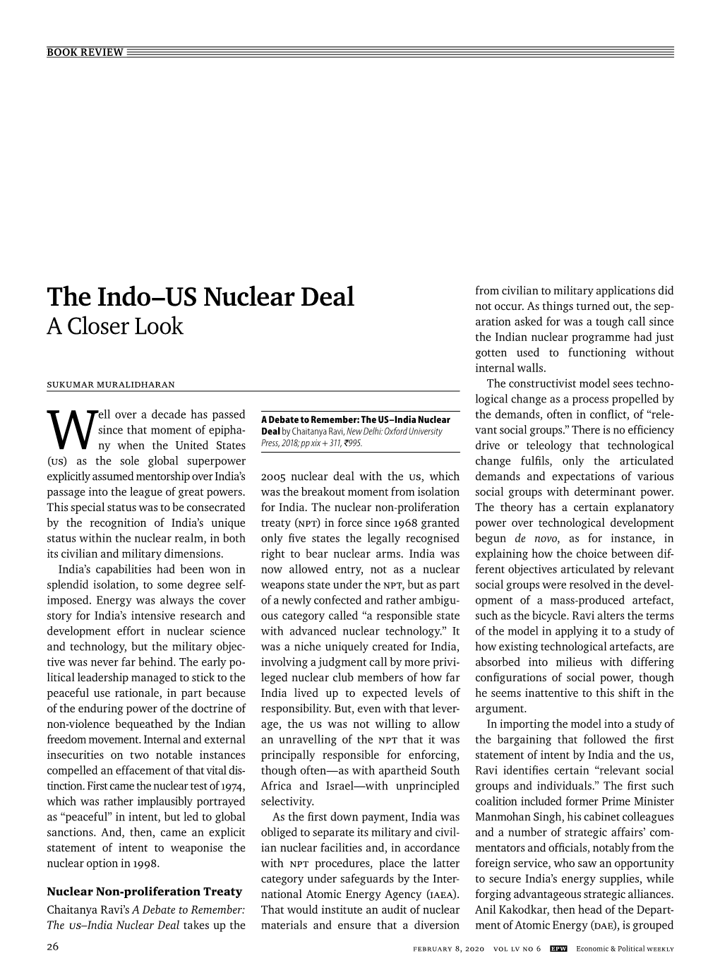 The Indo–US Nuclear Deal Not Occur