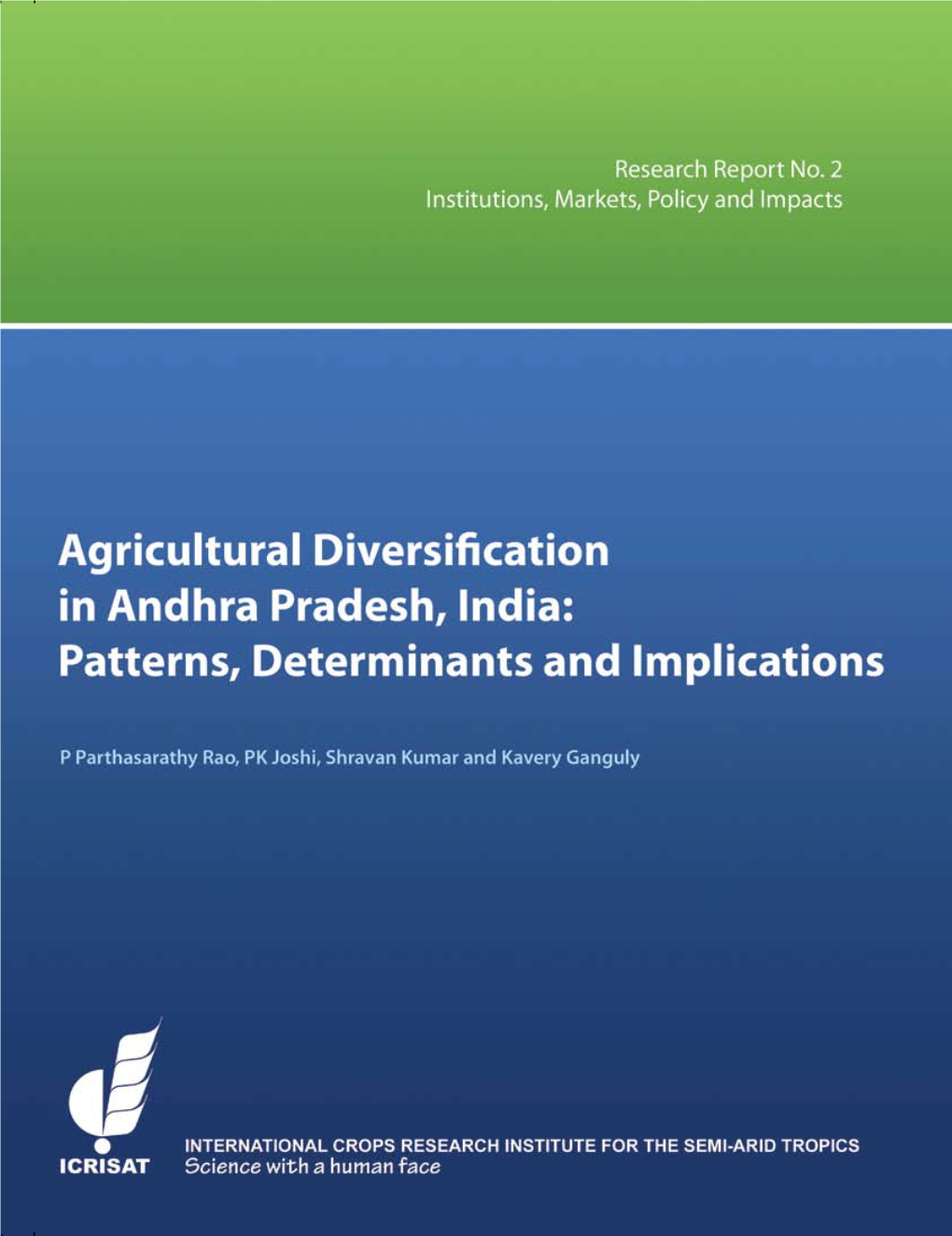 Agricultural Diversification in Andhra Pradesh, India: Patterns, Determinants and Implications