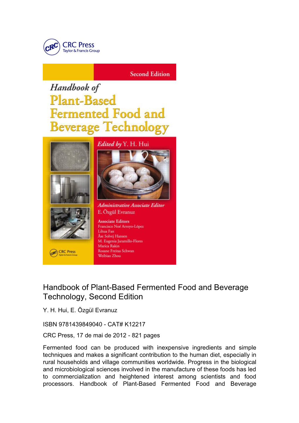 Handbook of Plant-Based Fermented Food and Beverage Technology, Second Edition