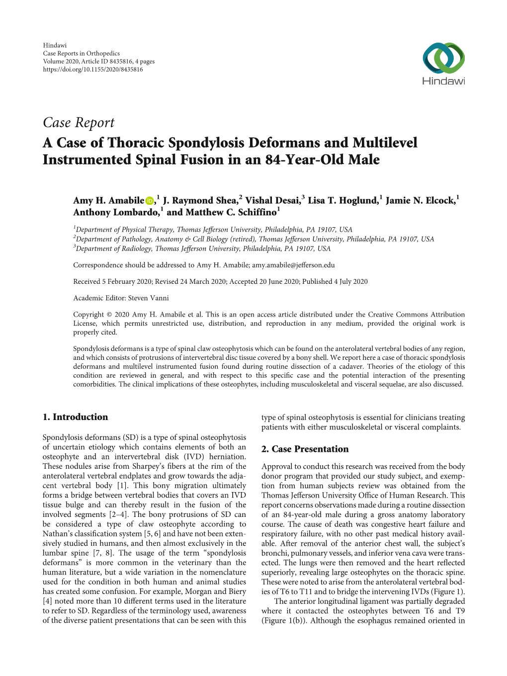 A Case of Thoracic Spondylosis Deformans and Multilevel Instrumented Spinal Fusion in an 84-Year-Old Male