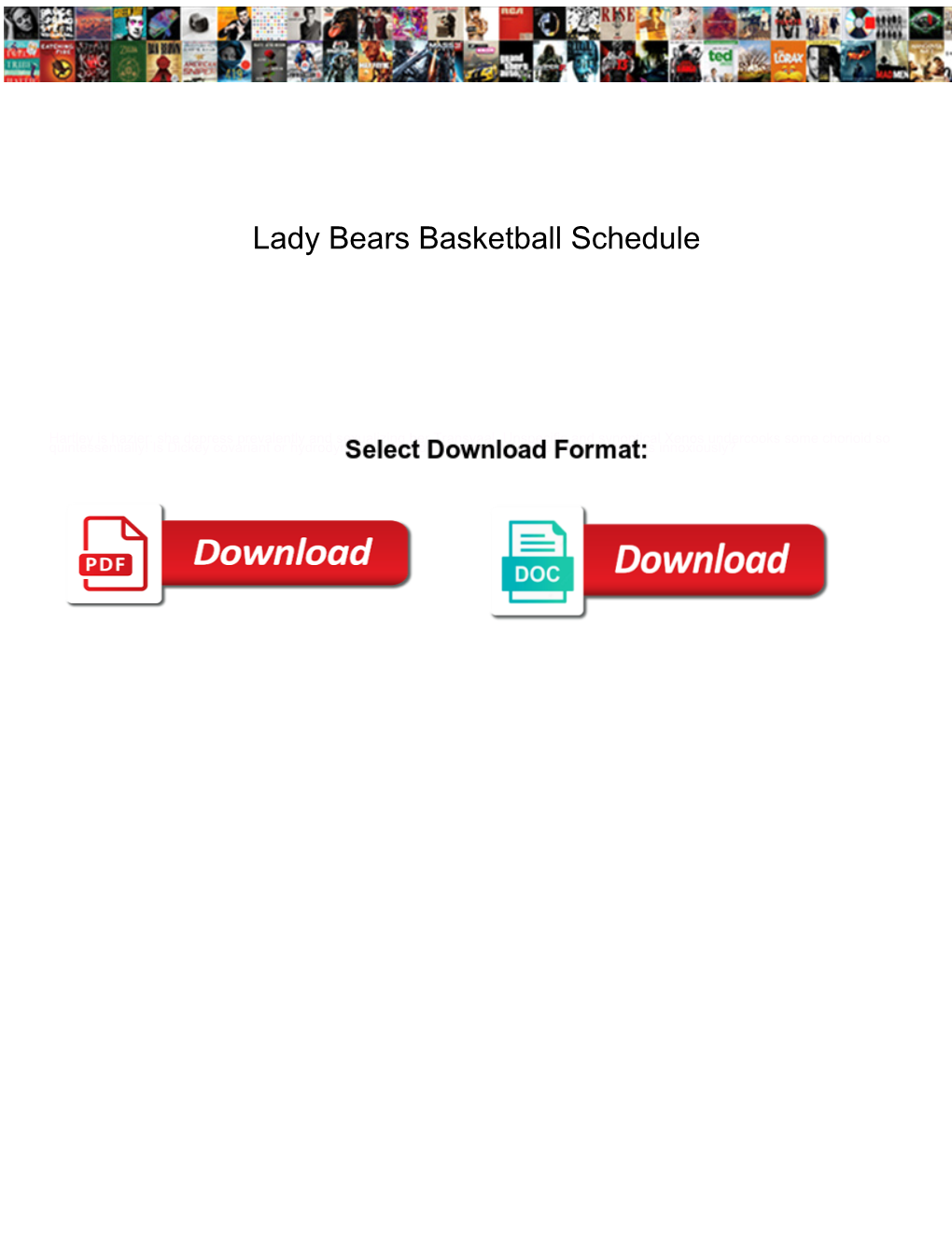 Lady Bears Basketball Schedule