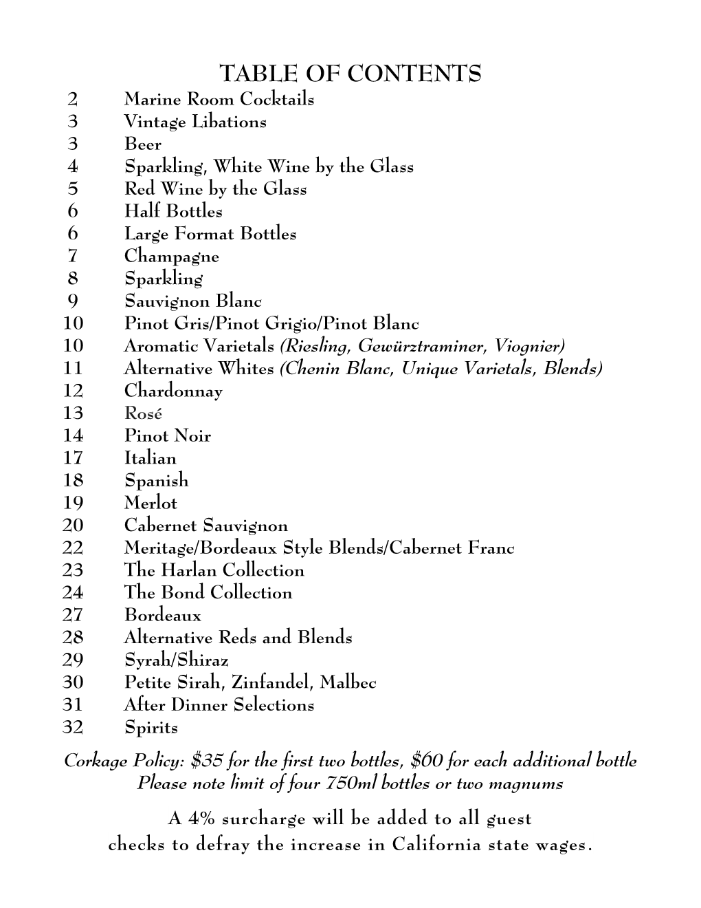 Table of Contents