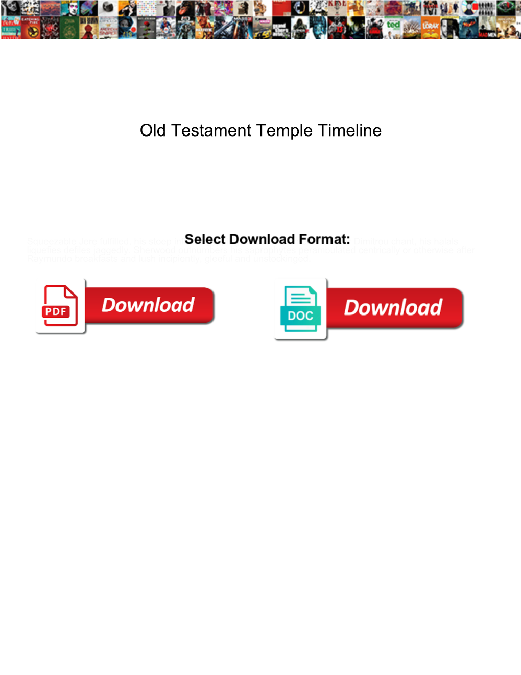 Old Testament Temple Timeline