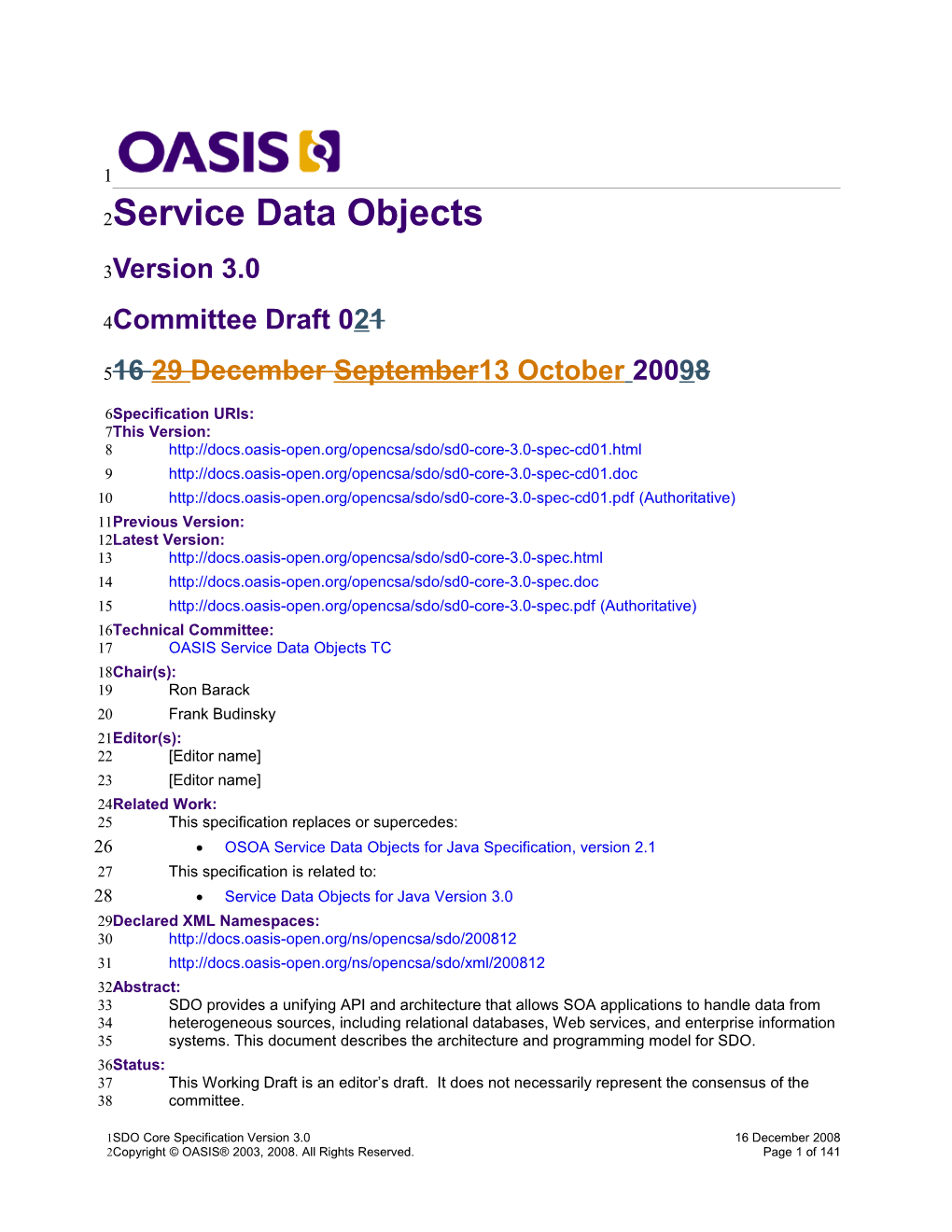 OASIS Specification Template s6