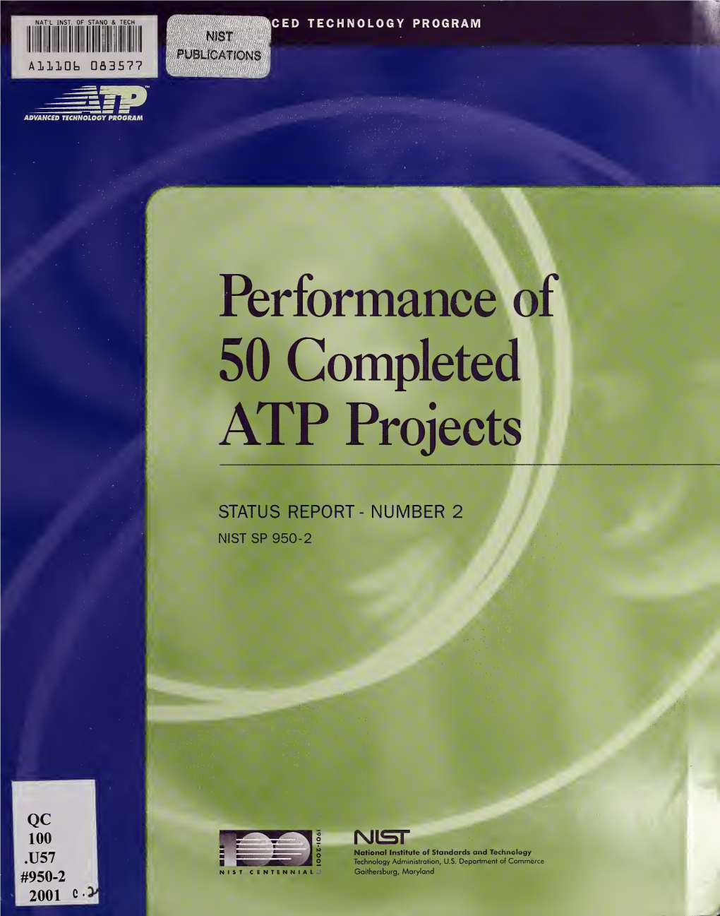 Performance of 50 Completed ATP Projects, Status Report Number 2