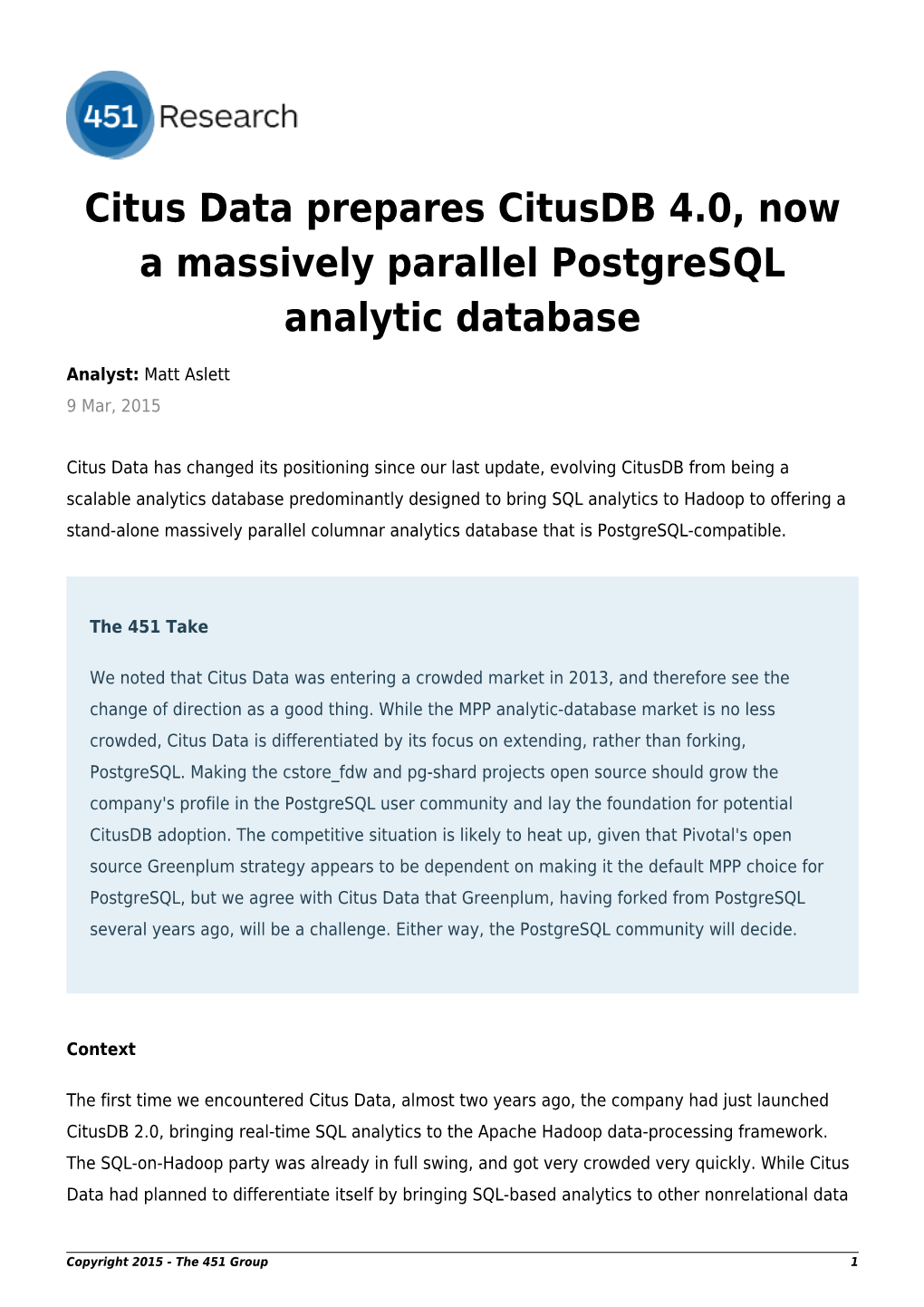 Citus Data Prepares Citusdb 4.0, Now a Massively Parallel Postgresql Analytic Database