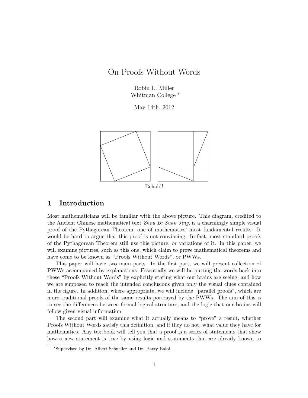 On Proofs Without Words