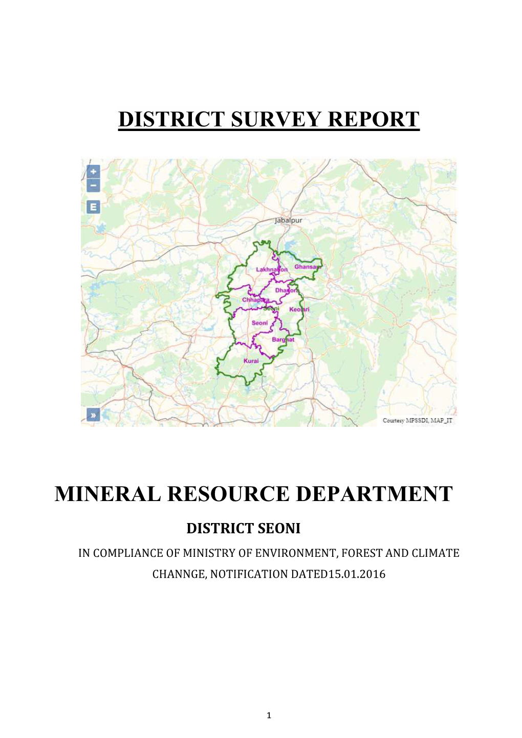 District Survey Report Mineral Resource Department