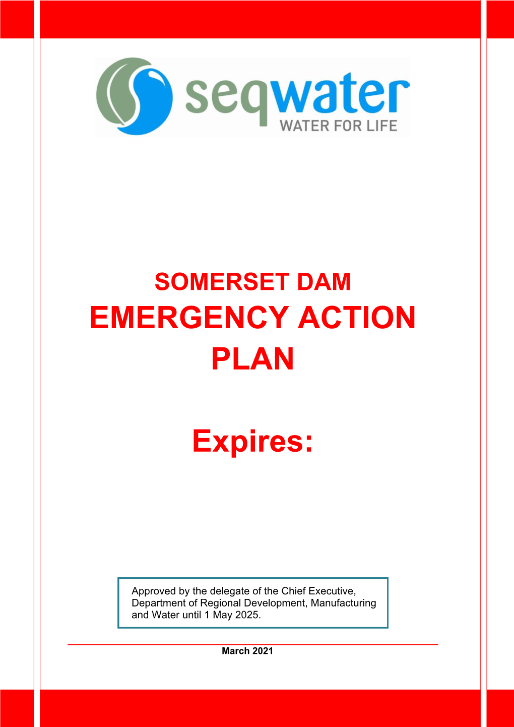 Somerset Dam Emergency Action Plan