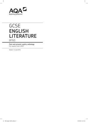 Gcse English Literature (8702)