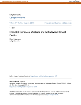 Whatsapp and the Malaysian General Election