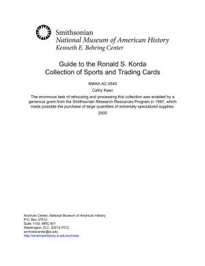 Guide to the Ronald S. Korda Collection of Sports and Trading Cards