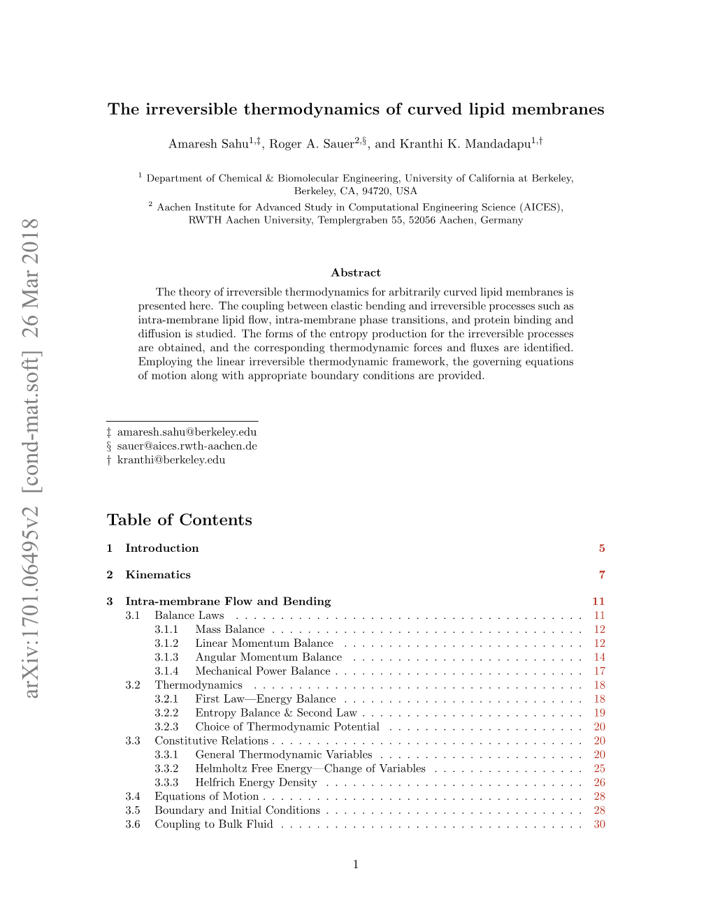 Arxiv:1701.06495V2 [Cond-Mat.Soft] 26 Mar 2018 3.2.1 First Law—Energy Balance