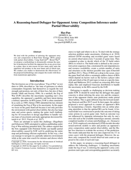A Reasoning-Based Defogger for Opponent Army Composition Inference Under Partial Observability