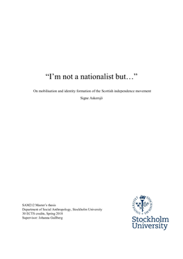 “I'm Not a Nationalist But…”