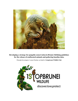 Developing a Strategy for Pangolin Conservation in Brunei: Refining Guidelines for the Release of Confiscated Animals and Gathering Baseline Data