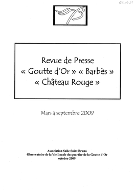 Revue De Presse “Goutte D'or, Barbès