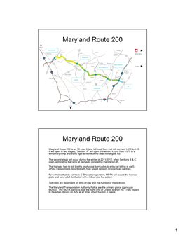Maryland Route 200 Maryland Route