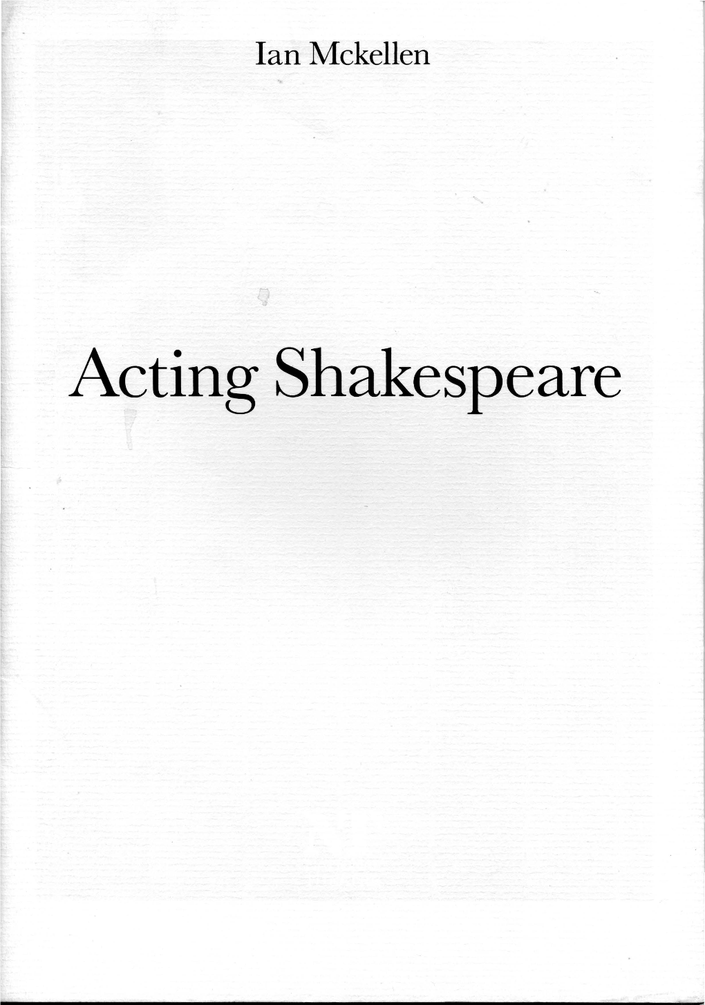 Acting Shakespeare