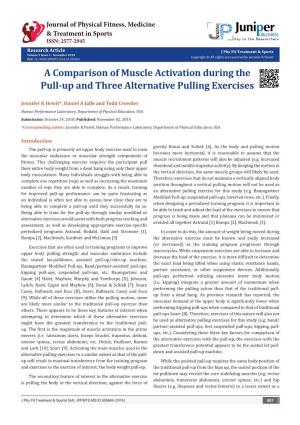 A Comparison of Muscle Activation During the Pull-Up and Three Alternative Pulling Exercises
