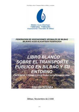 Libro Blanco Sobre El Transporte Público En Bilbao Y Su Entorno