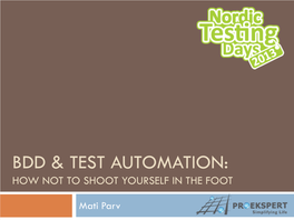 Bdd & Test Automation