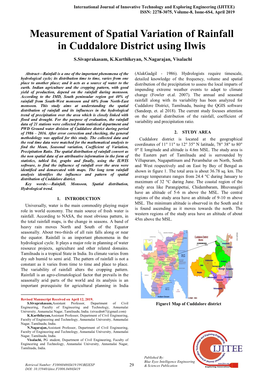 Measurement of Spatial Variation of Rainfall in Cuddalore District Using Ilwis